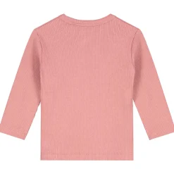 Prénatal newborn overslagshirt rib lange mouwen effen roze