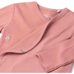 Prénatal newborn overslagshirt rib lange mouwen effen roze