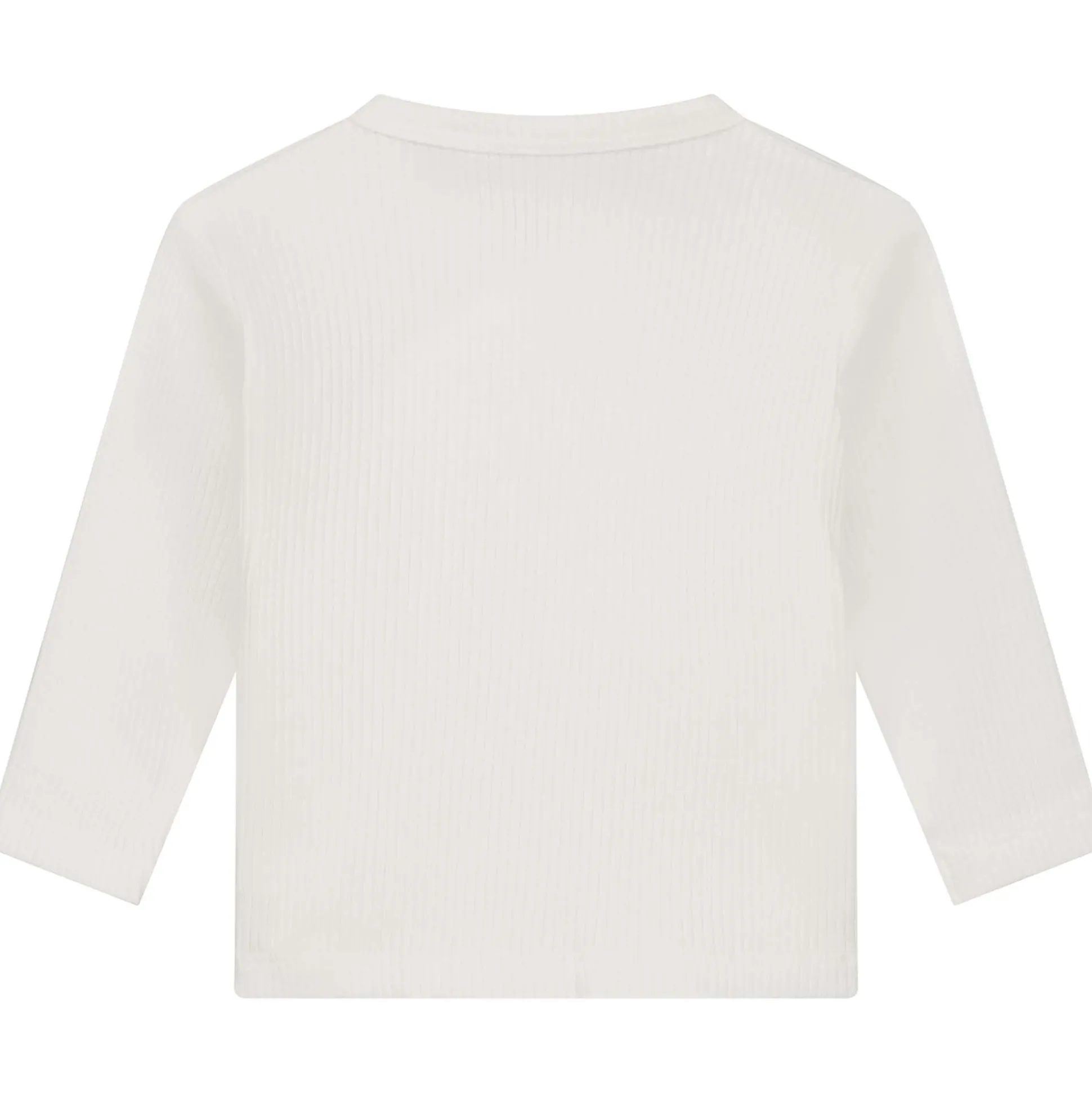 Prénatal newborn overslagshirt rib lange mouwen effen wit