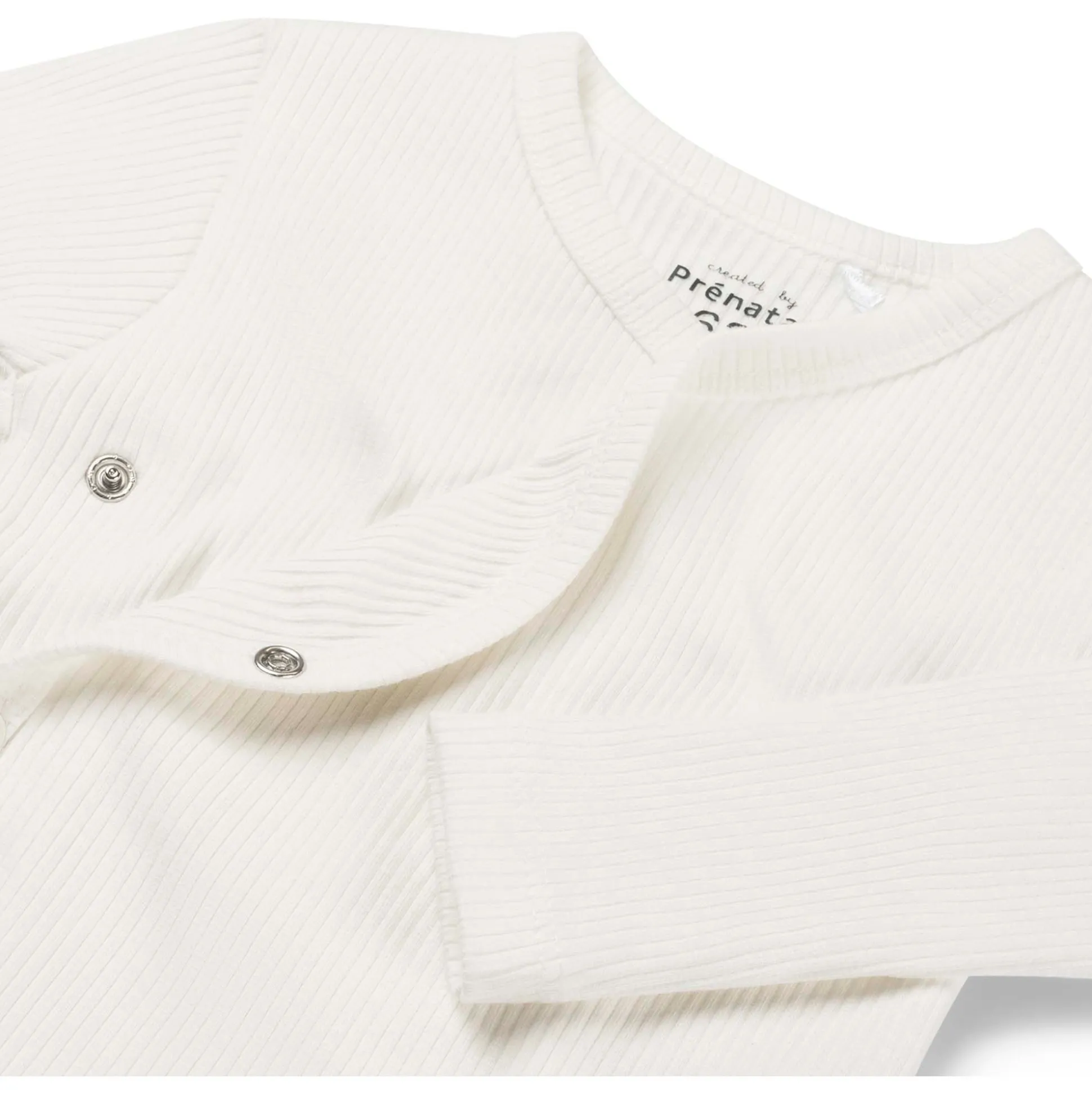 Prénatal newborn overslagshirt rib lange mouwen effen wit