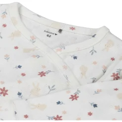 Prénatal newborn romper lange mouwen bloemen wit