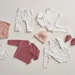Prénatal newborn romper lange mouwen bloemen wit