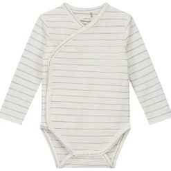 Prénatal newborn romper lange mouwen strepen groen