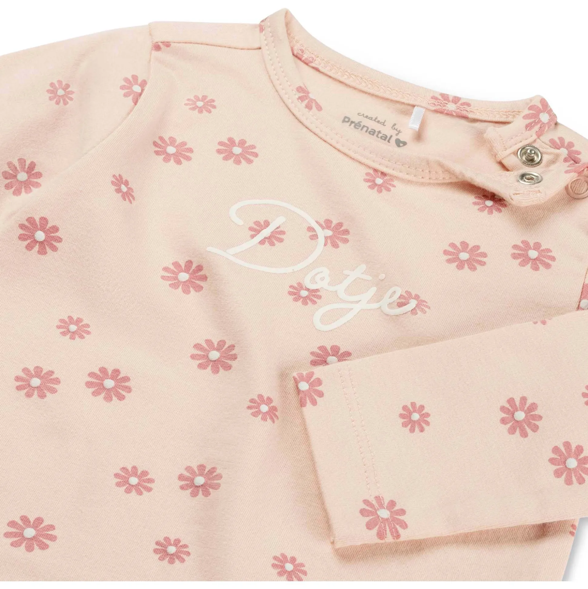 prénatal newborn shirt lange mouwen tekst roze