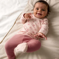 prénatal newborn shirt lange mouwen tekst roze