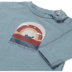 Prénatal newborn shirt lange mouwen printopdruk blauw