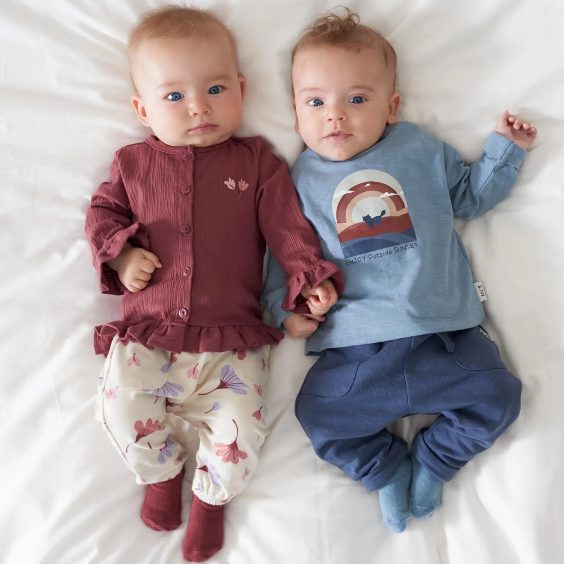 Prénatal newborn shirt lange mouwen printopdruk blauw