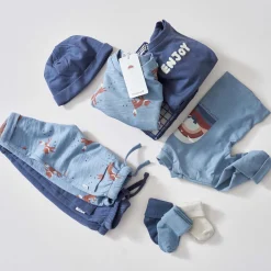 Prénatal newborn shirt lange mouwen printopdruk blauw