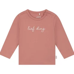 prénatal newborn shirt lange mouwen tekst roze