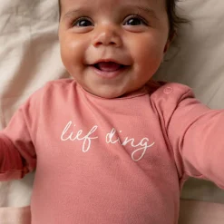 prénatal newborn shirt lange mouwen tekst roze