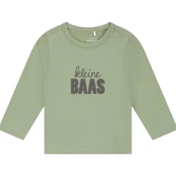 prénatal newborn shirt lange mouwen tekst groen