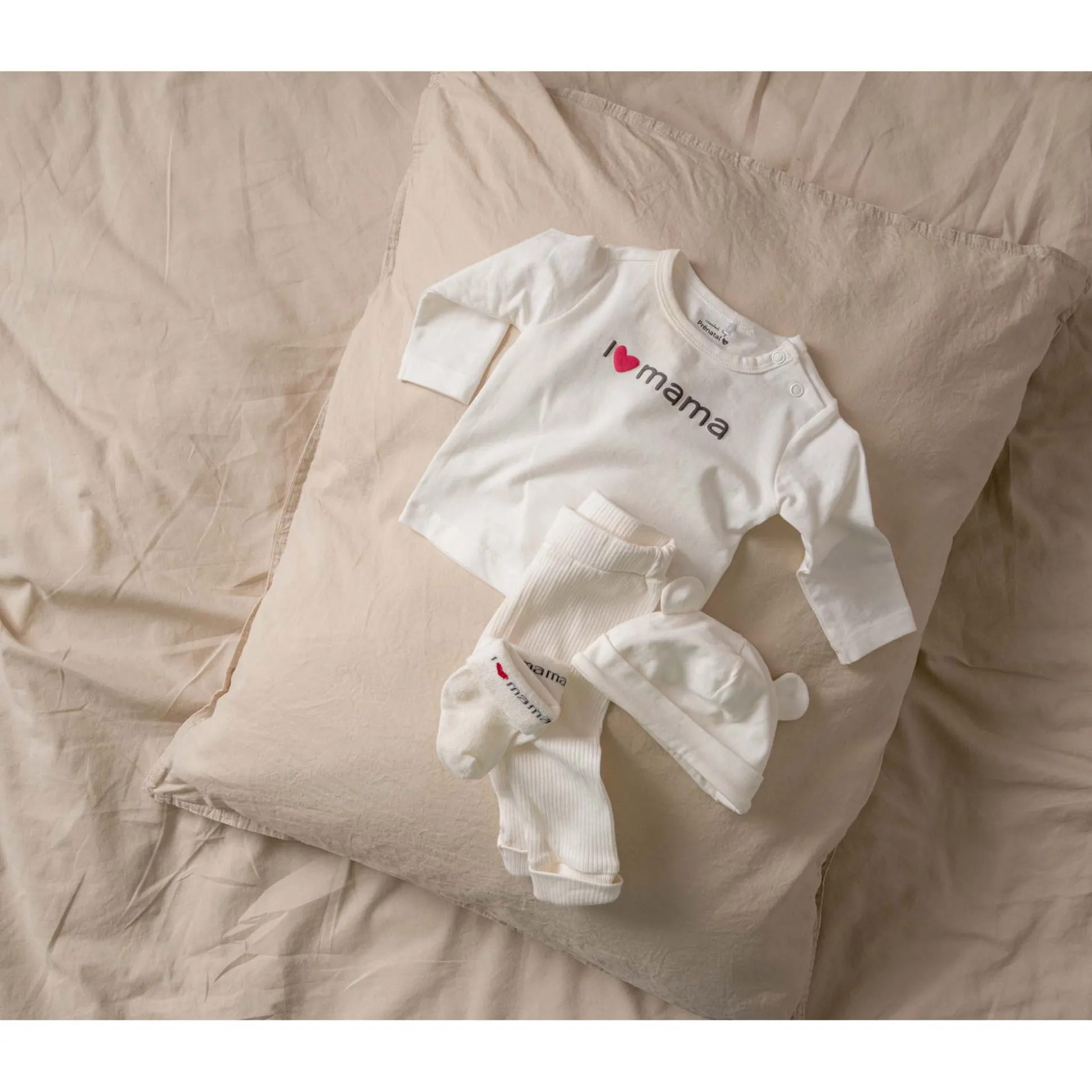 Prénatal newborn shirt mama lange mouwen tekst wit