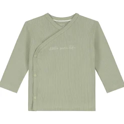 Prénatal newborn shirt rib Pure lange mouwen effen groen
