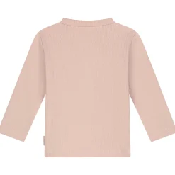Prénatal newborn shirt rib lange mouwen effen roze