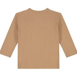 Prénatal newborn shirt rib Pure lange mouwen effen bruin