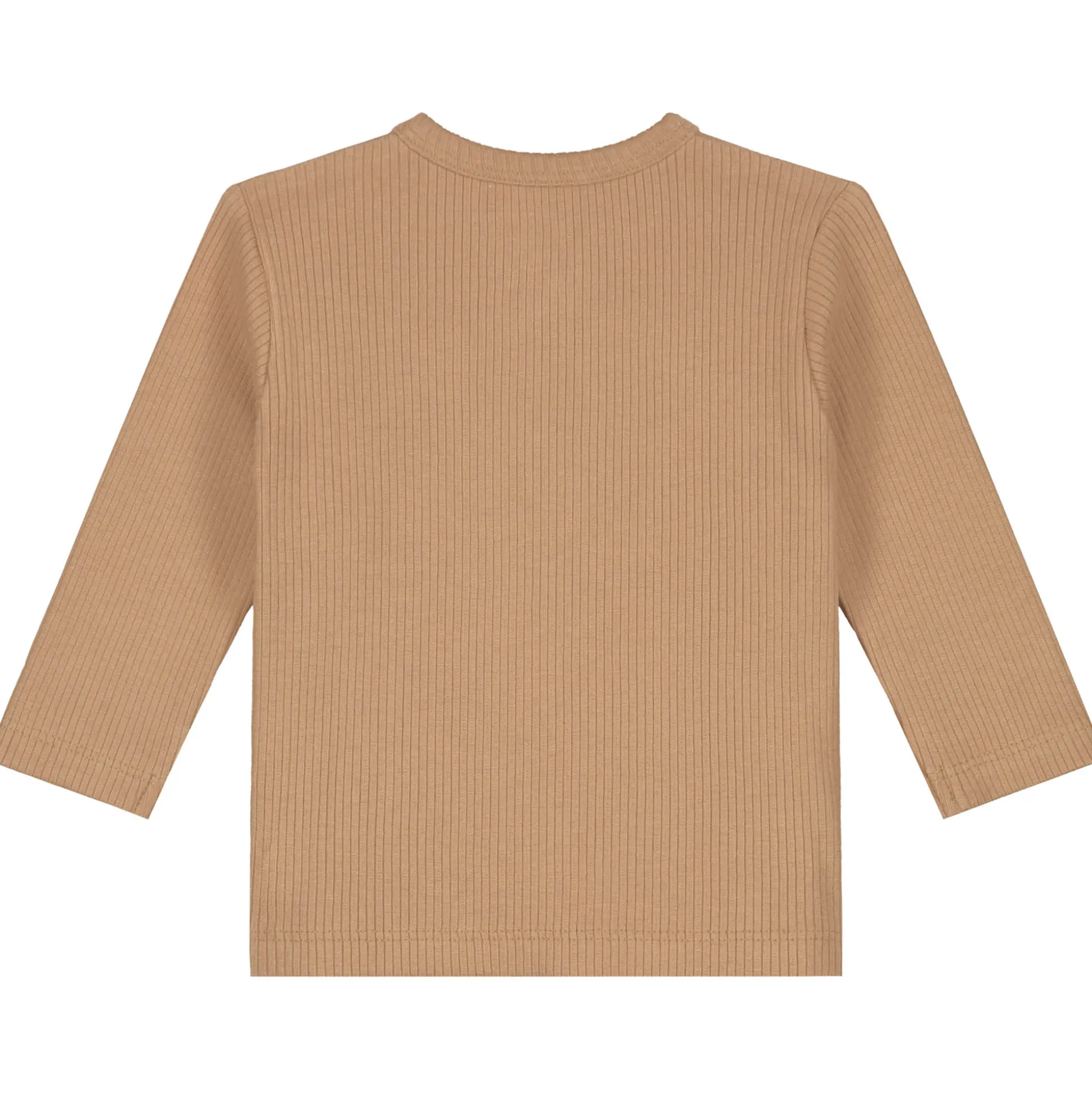 Prénatal newborn shirt rib Pure lange mouwen effen bruin