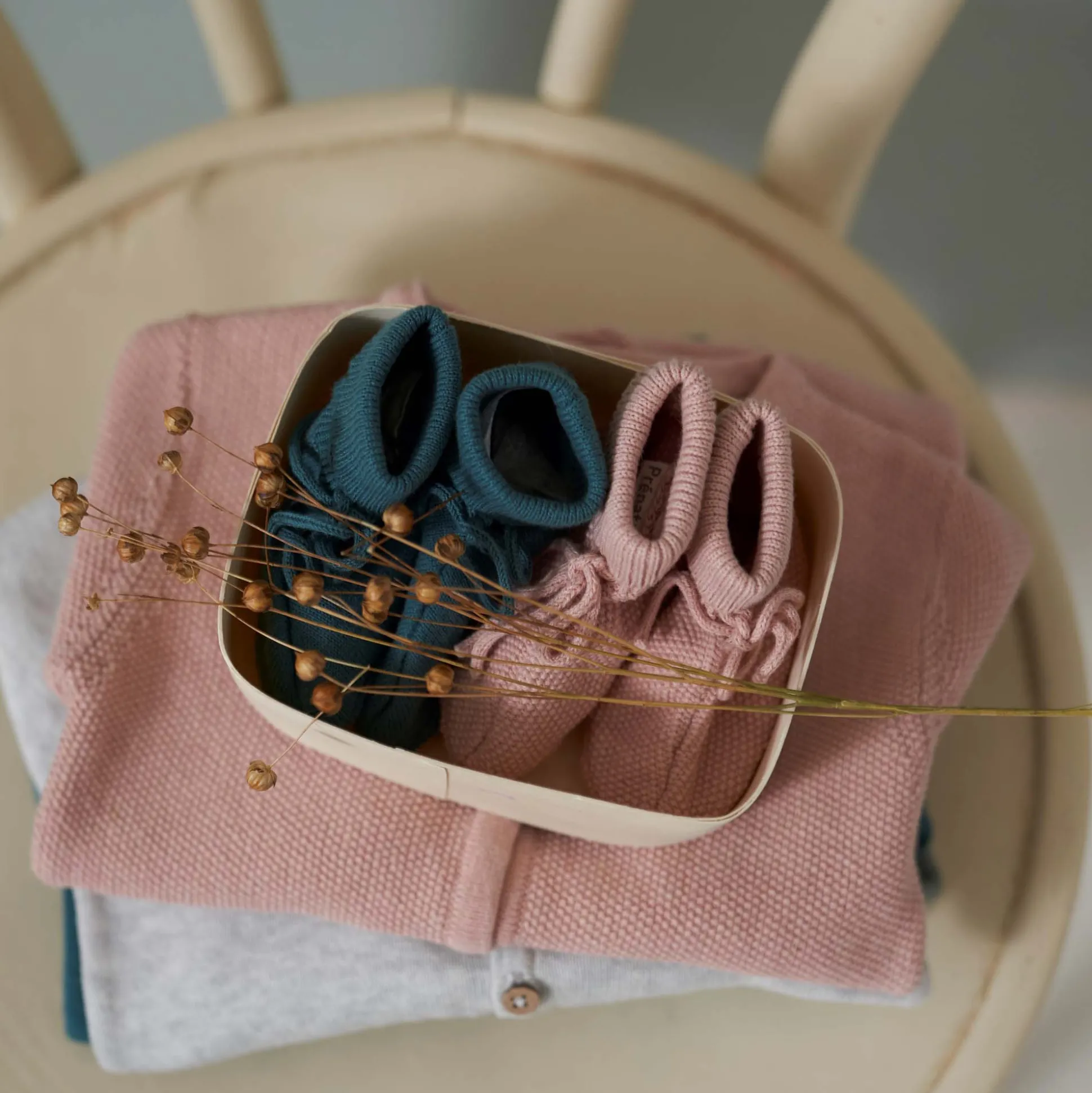 Prénatal newborn slofjes roze