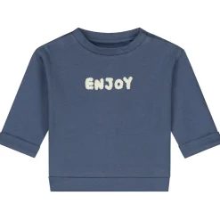 Prénatal newborn sweater lange mouwen printopdruk blauw