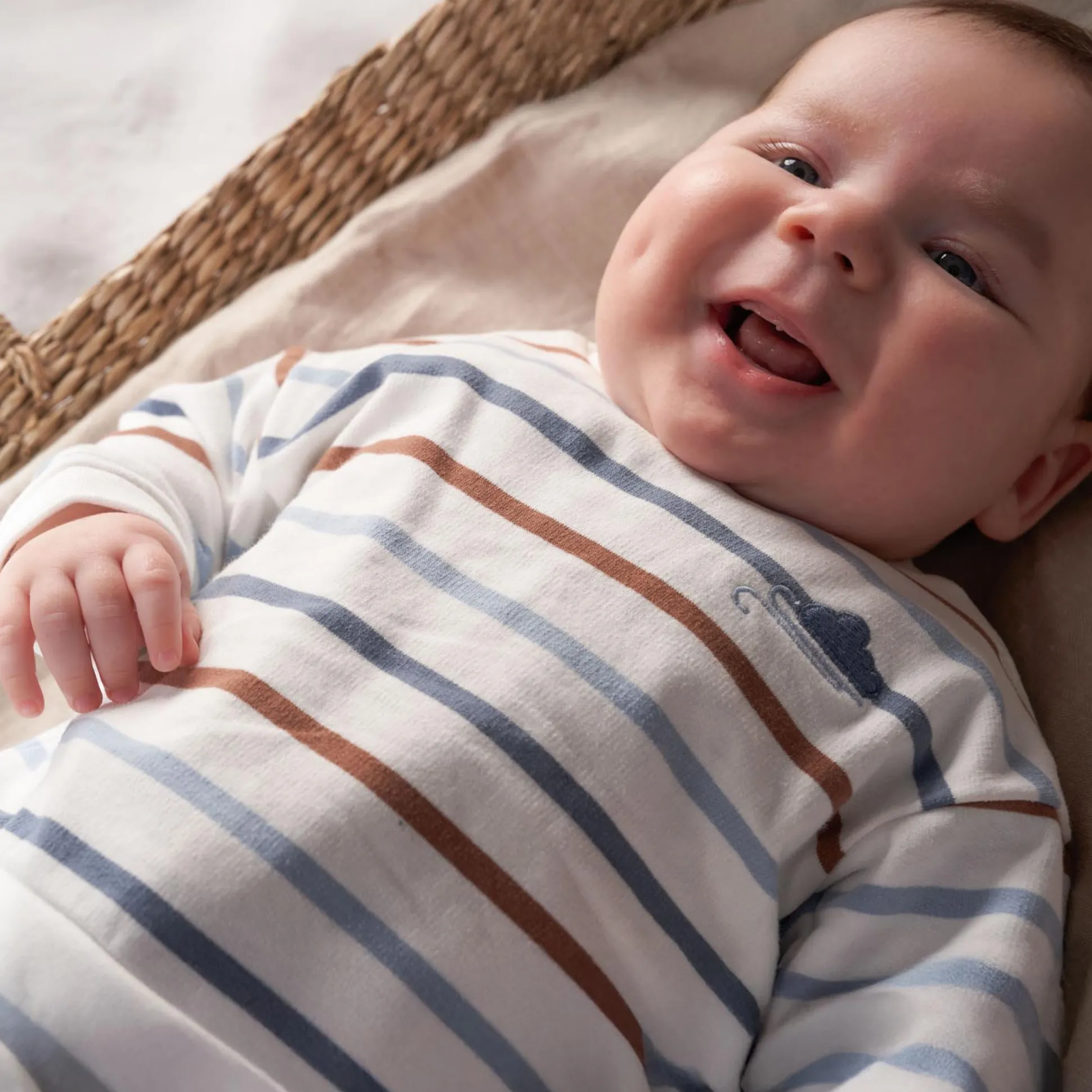 Prénatal newborn sweater lange mouwen strepen multi