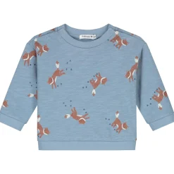 Prénatal newborn sweater lange mouwen dierenprint blauw