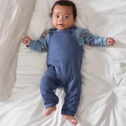 Prénatal newborn tuinbroek  effen blauw