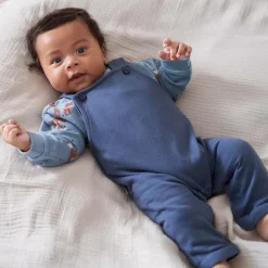 Prénatal newborn tuinbroek  effen blauw