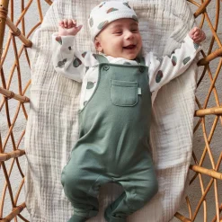 Prénatal newborn tuinbroek effen groen