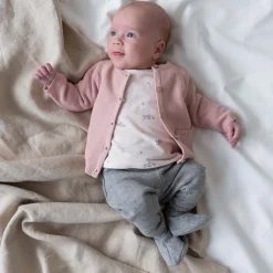 Prénatal newborn vest lange mouwen effen roze