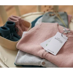 Prénatal newborn vest lange mouwen effen roze