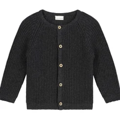 Prénatal newborn vest lange mouwen effen antraciet