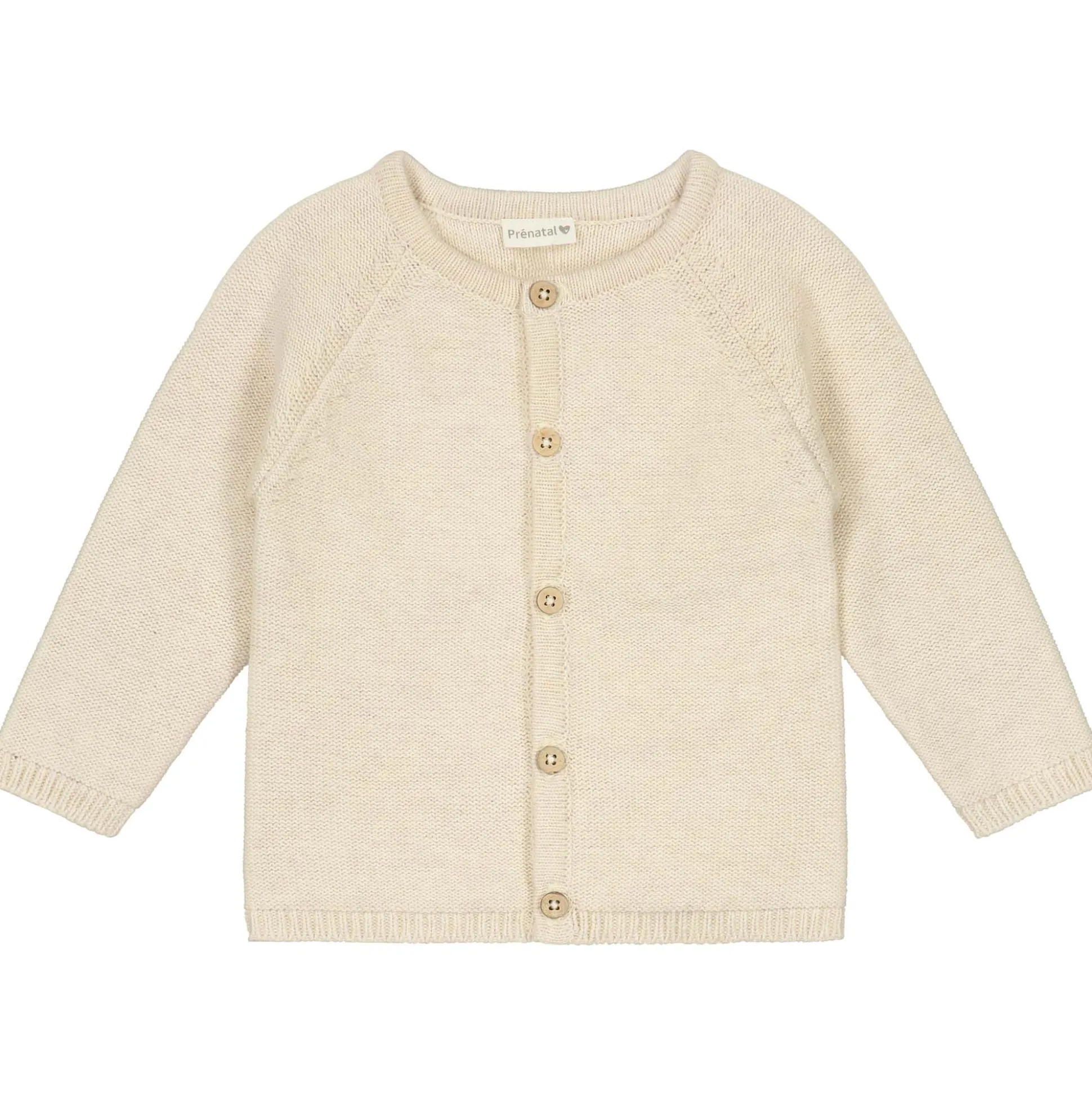 Prénatal newborn vest Pure lange mouwen effen beige