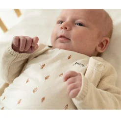 Prénatal newborn vest Pure lange mouwen effen beige