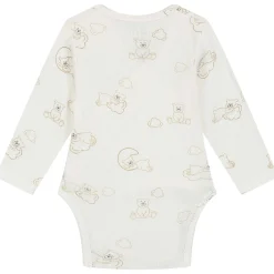 Prénatal overslagromper beren rib lange mouwen all over print wit