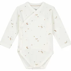 Prénatal overslagromper ster en maan lange mouwen all over print wit