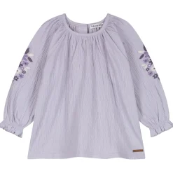 Prénatal peuter blouse lange mouwen bloemen paars