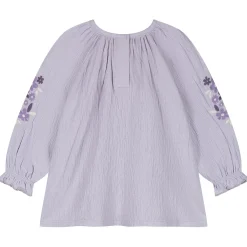 Prénatal peuter blouse lange mouwen bloemen paars