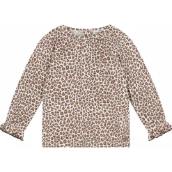 Prénatal peuter blouse lange mouwen dierenprint beige