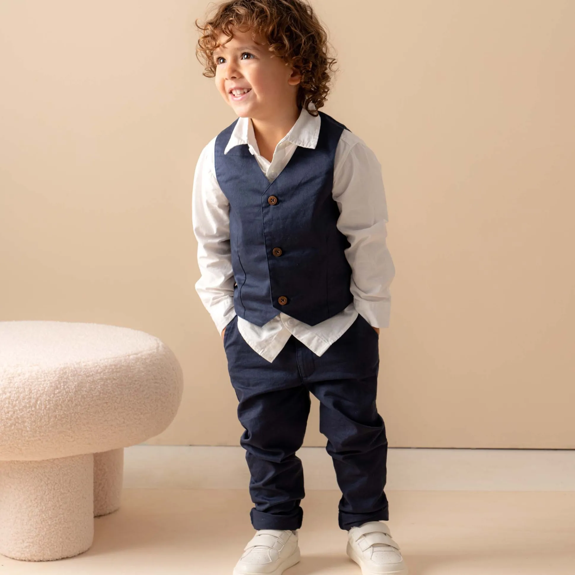 Prénatal peuter broek effen blauw