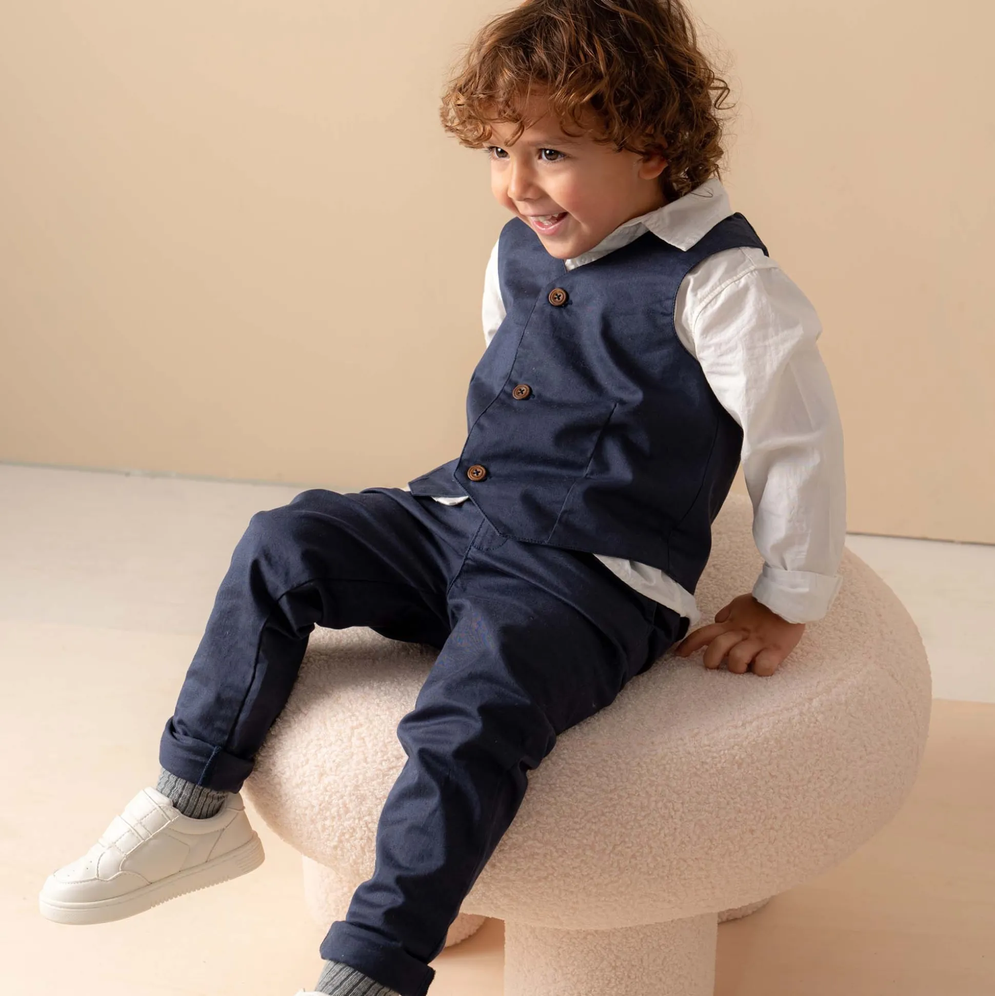 Prénatal peuter broek effen blauw