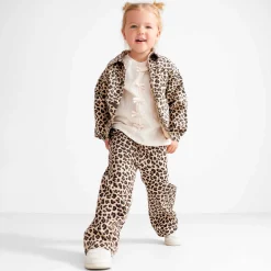 Prénatal peuter broek panterprint bruin