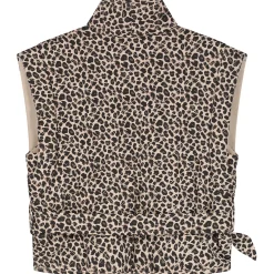 Prénatal peuter gilet mouwloos panterprint bruin