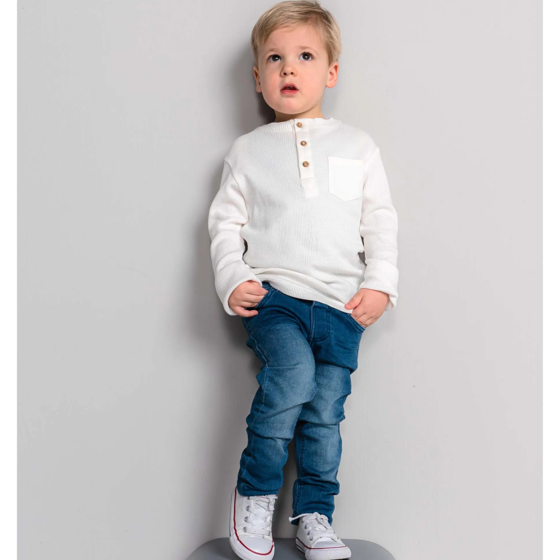 Prénatal peuter jeans slim fit effen blauw