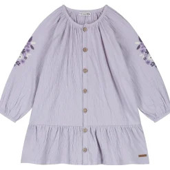 Prénatal peuter jurk lange mouwen bloemen paars