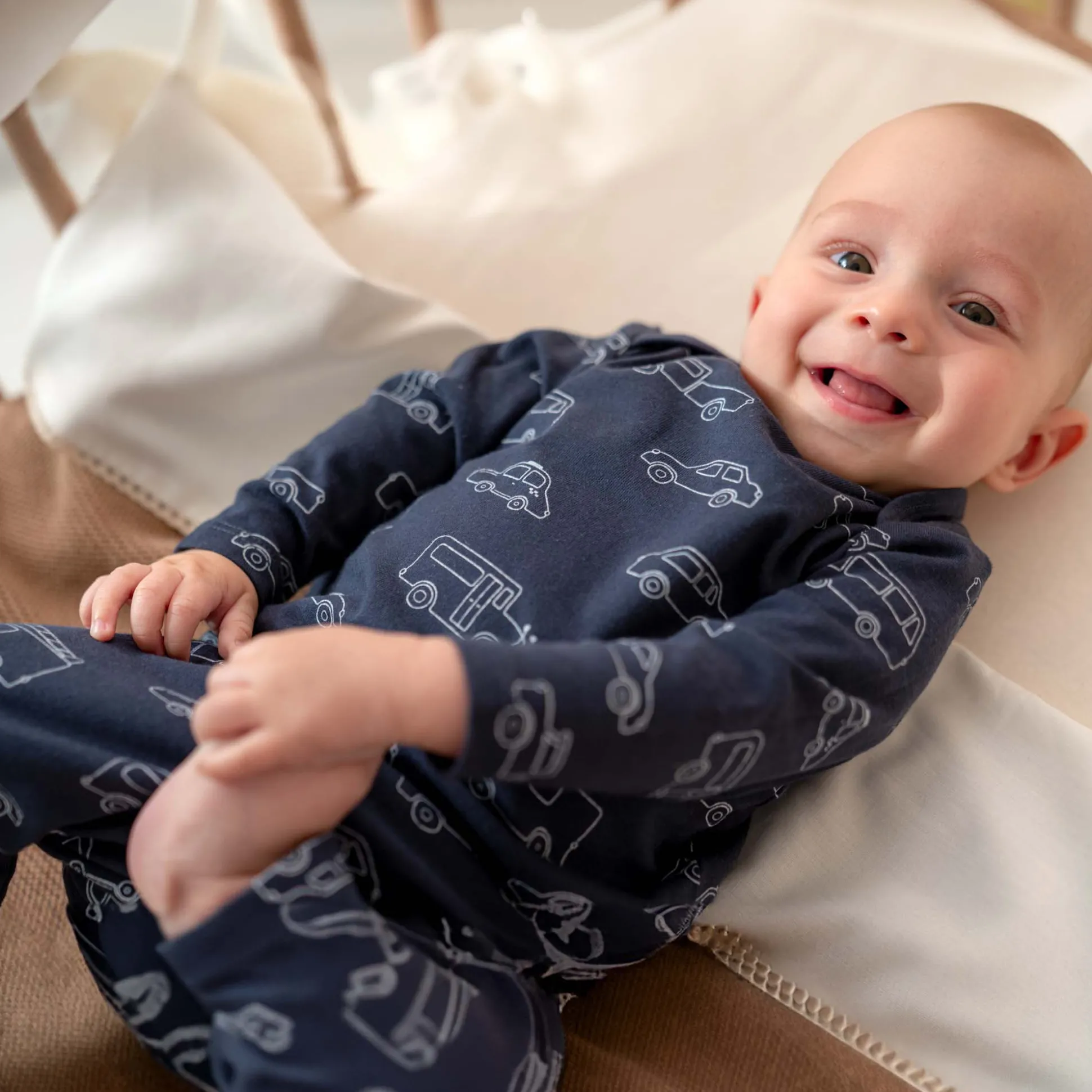Prénatal peuter pyjama auto's blauw