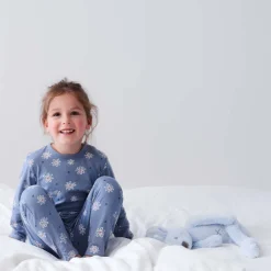 Prénatal peuter pyjama bloem blauw