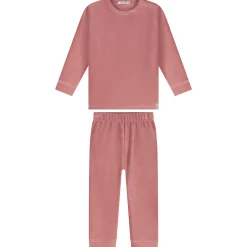 Prénatal peuter pyjama rib velour roze