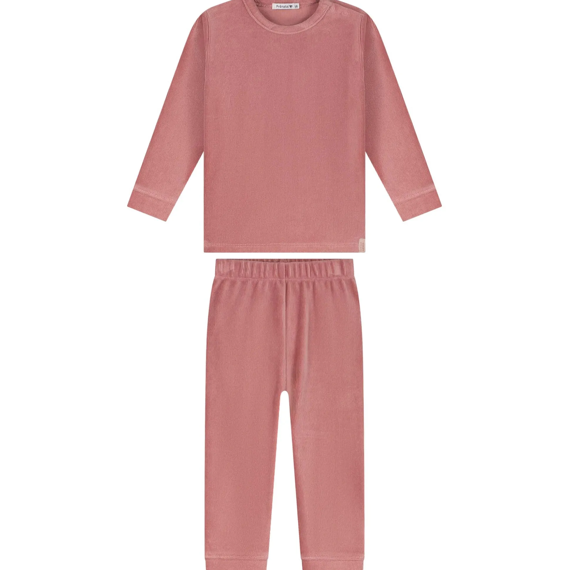 Prénatal peuter pyjama rib velour roze