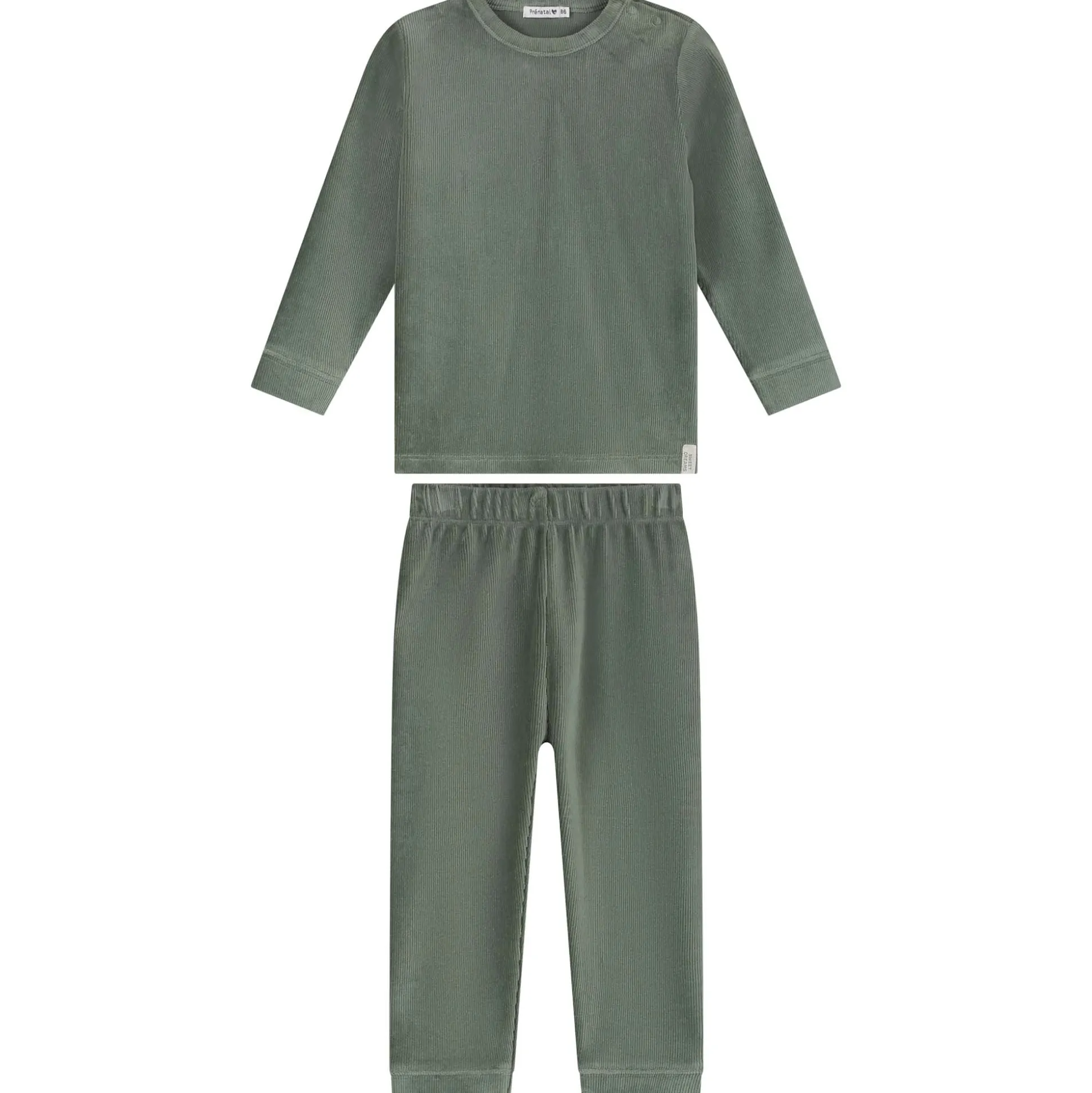 Prénatal peuter pyjama rib velour groen