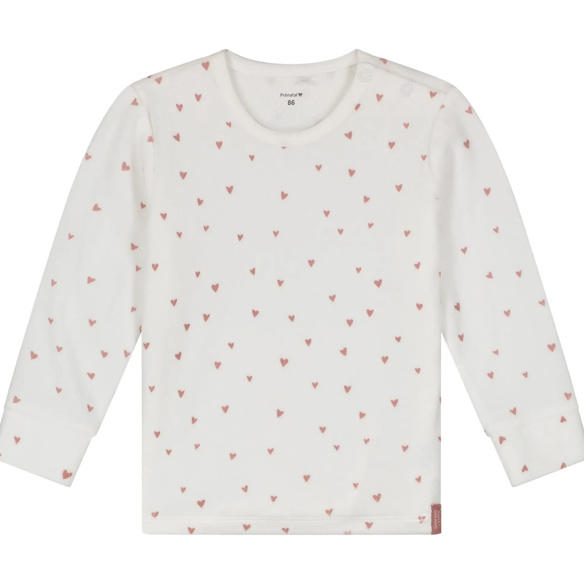 Prénatal peuter pyjama velvet hart wit