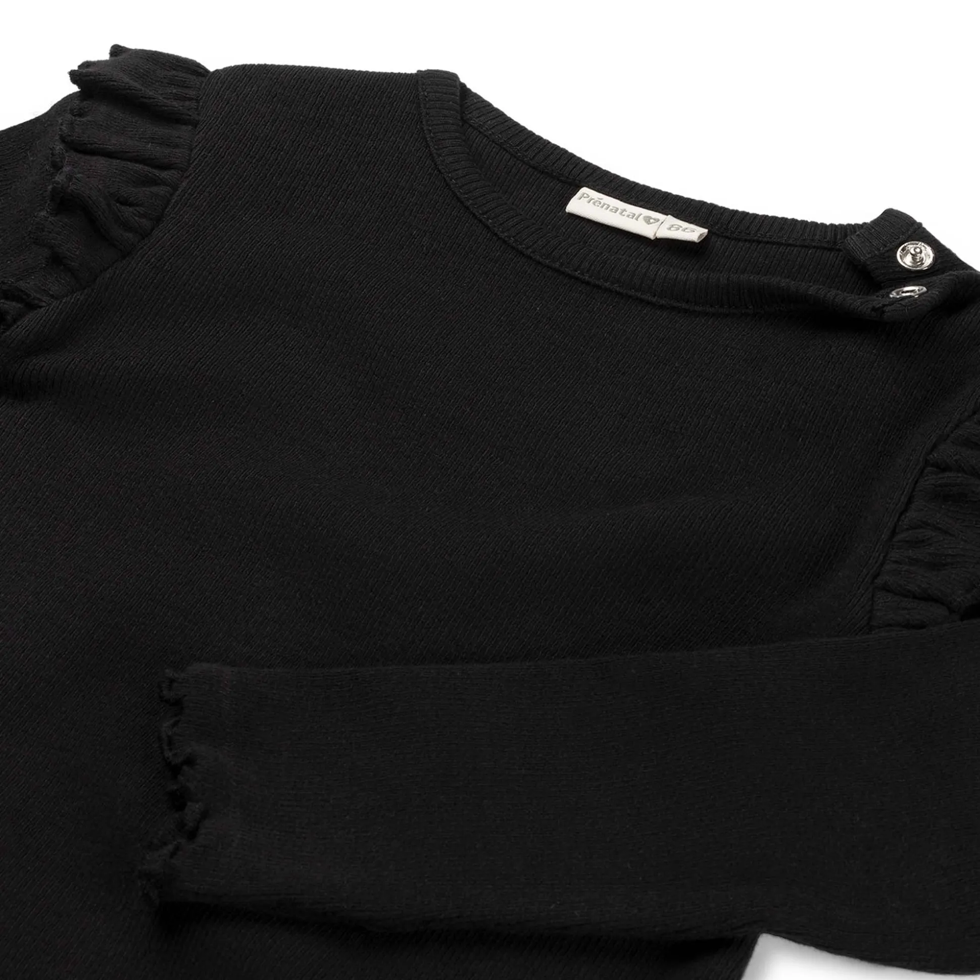 Prénatal peuter shirt lange mouwen effen zwart